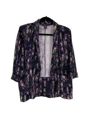 Robert Louis Knit Cardigan Women's Size Small Purple Pockets